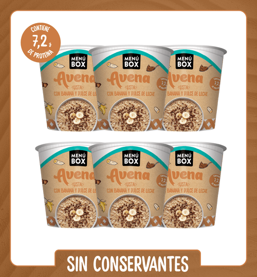 Avena con Banana & Chips de dulce de leche -Pack x 6 vasos