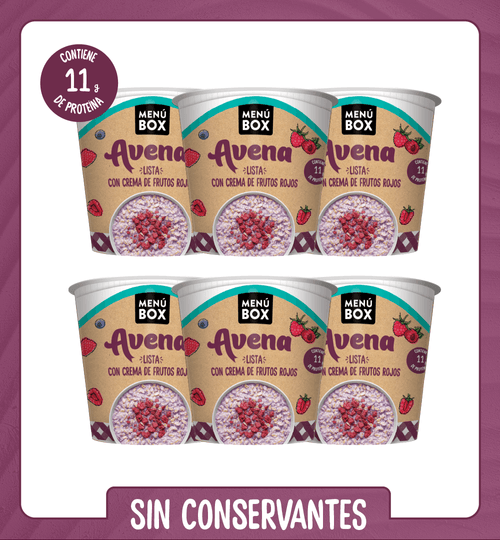 Avena Crema de  Frutos Rojos - Pack x 6 vasos