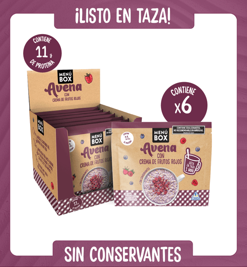 Avena Crema de Frutos Rojos - Pack x 6 sobres