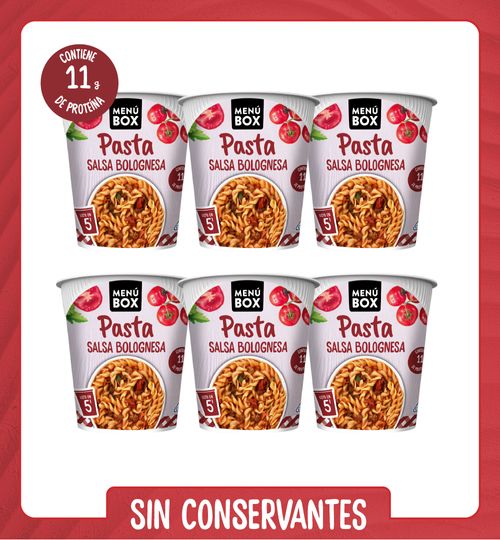 Pasta con Salsa Bolognesa  - Pack x 6 vasos