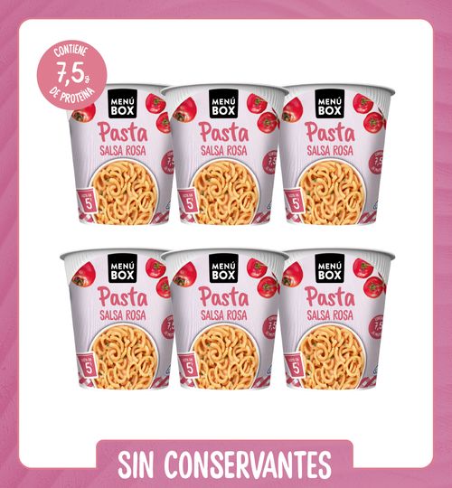 Pasta con Salsa Rosa  - Pack x 6 vasos