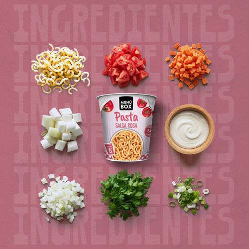 Pasta con Salsa Rosa  - Pack x 6 vasos