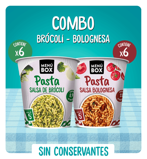 COMBO Pasta Brócoli x6 + Pasta Bolognesa x6